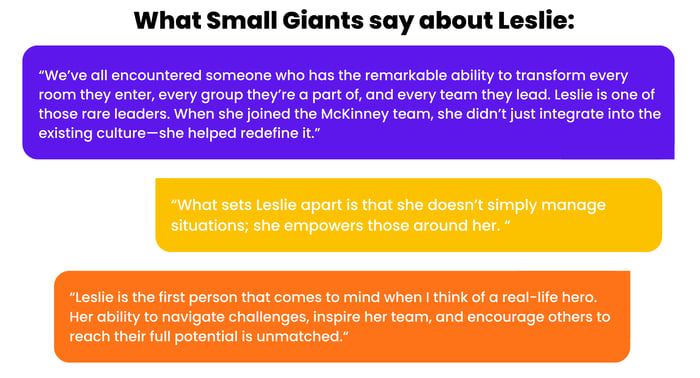 Leslie Testimonials